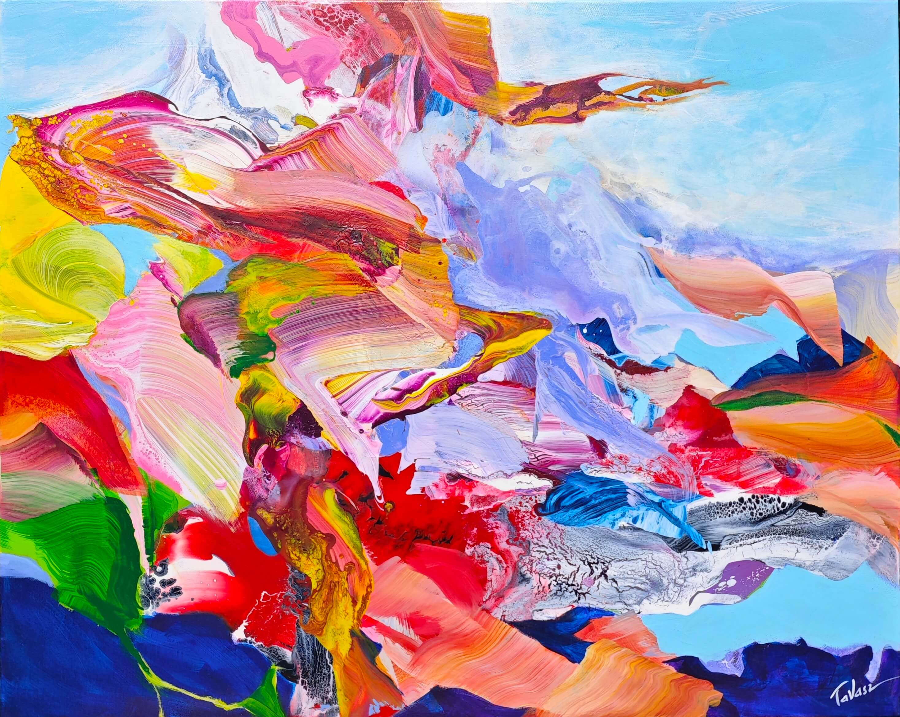 A windy day in the Himalayas - Original painting